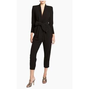 A.L.C Black Tie Waist Cropped Capsule Minimalist Office Jumpsuit Size 8 NWT